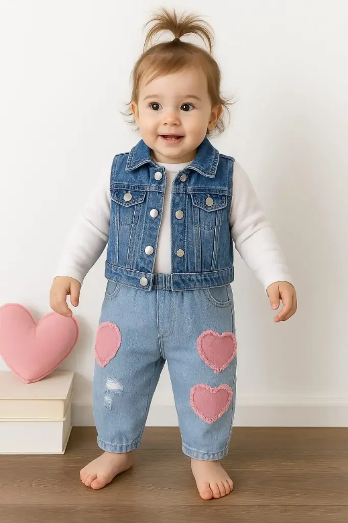 Girls' Sleeveless Denim Jacket