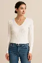 Ribbed V-neck Jersey