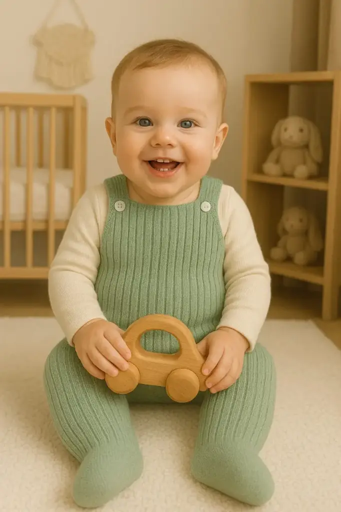 Knitted Romper-Green