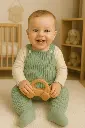 Knitted Romper-Green