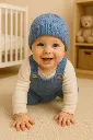 Knitted Romper-Blue
