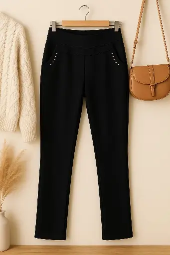 Stretch pants fur lined