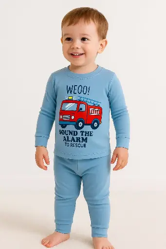 Toddler Boy PJ's Fire Truck