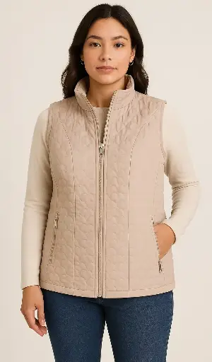 Quilted zip-up jacket