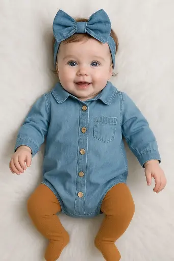 Denim onesie