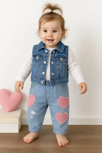 Girls' Sleeveless Denim Jacket