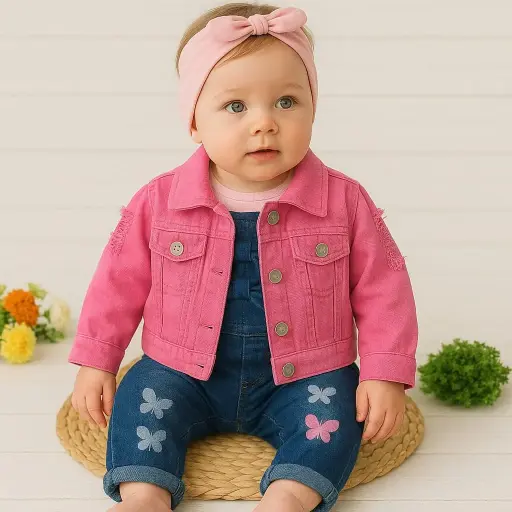 Girls' Pink Denim Jacket